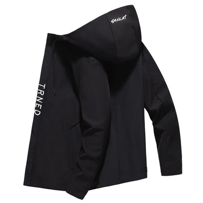 Herren Übergangsjacke Modisch mit Kapuze und Reißverschlusstaschen