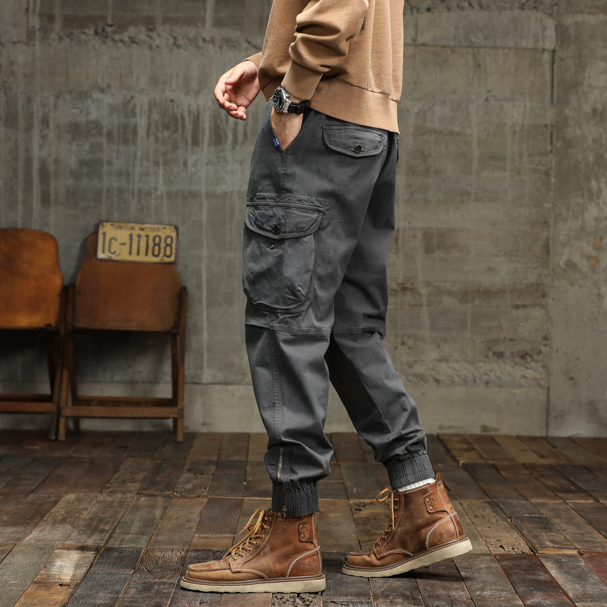 Herren Cargo-Hose Elastisch Multifunktional Taschen
