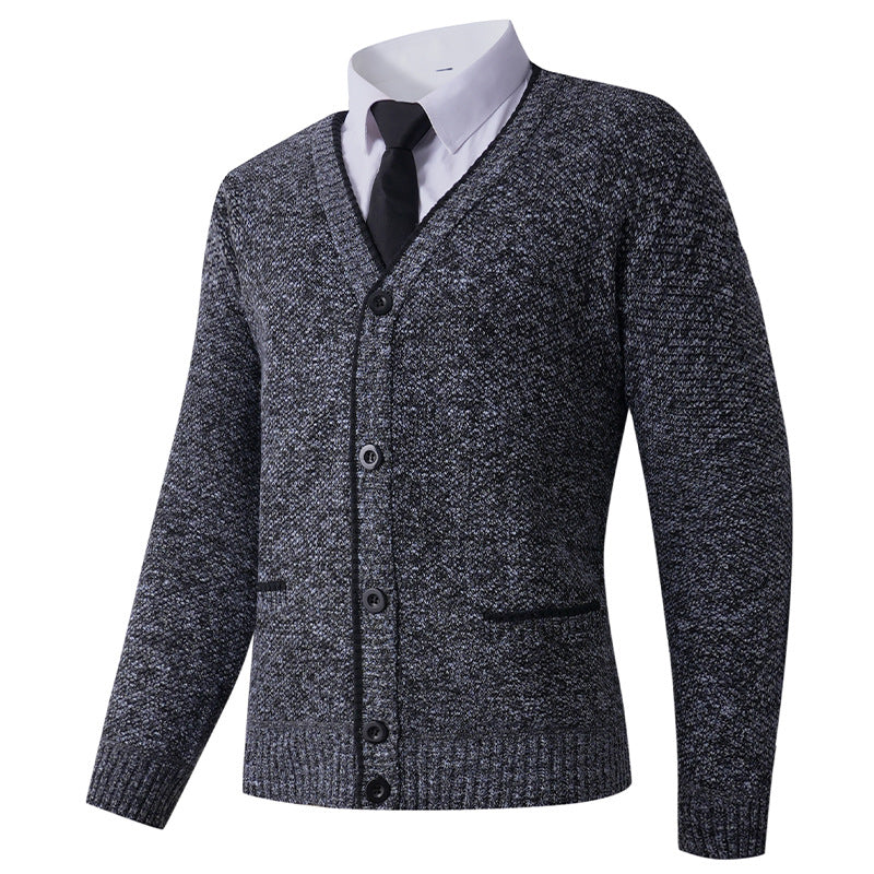 Herren Strickjacke V-Ausschnitt Klassisch Elegante Männerjacke