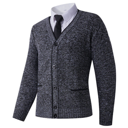Herren Strickjacke V-Ausschnitt Klassisch Elegante Männerjacke