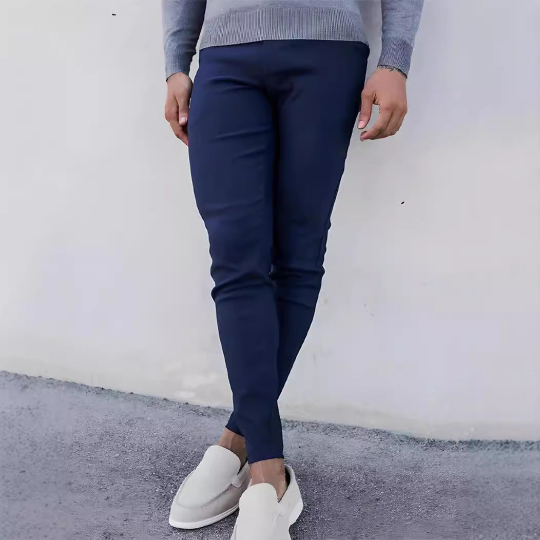 Herren Slim Fit Hose Elastisch Modern Mit Stretch