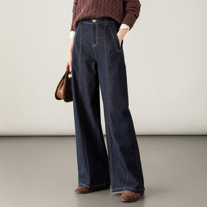 Damen High Waist Jeans Hose Weite Bein Modern - BerlinGlamour
