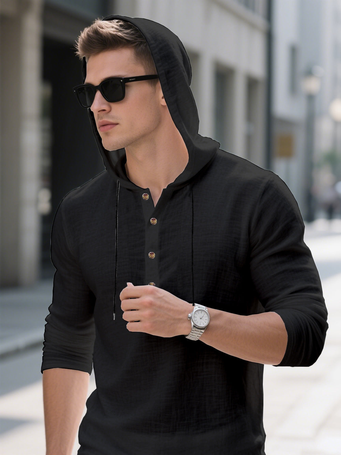 Herren Kapuzenpullover Trendig Grau