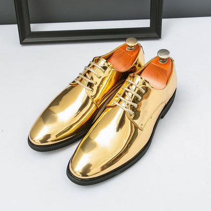 Damen Schnürschuhe Elegante Glänzend Schwarz