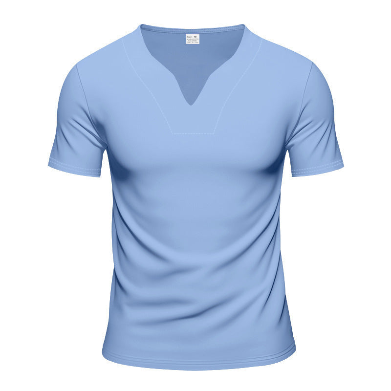 Herren T-Shirt Sportlich V-Ausschnitt Atmungsaktiv
