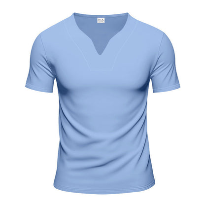 Herren T-Shirt Sportlich V-Ausschnitt Atmungsaktiv