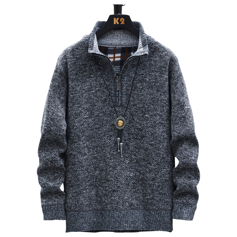 Herren Strickpullover Modern Halb Reißverschluss Großstadtchic
