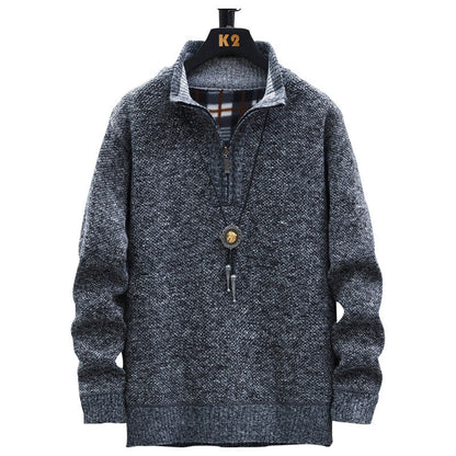Herren Strickpullover Modern Halb Reißverschluss Großstadtchic