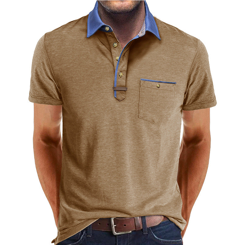 Herren Polo-Shirt Moderner Kragen Slim Fit