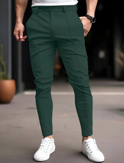 Herren Slim Fit Chino Hose Elastisch Vieltaschig Modern