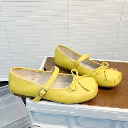 Damen Ballerinas Elegante Schleifen Riemen Schuhe