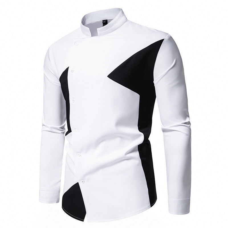 Herren Hemd Moderne Asymmetrisch Knopfdesign Elegant