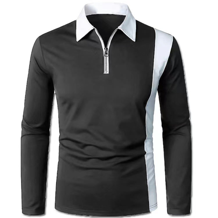 Herren Langarmshirt Sportlich Modern Farbkontrast