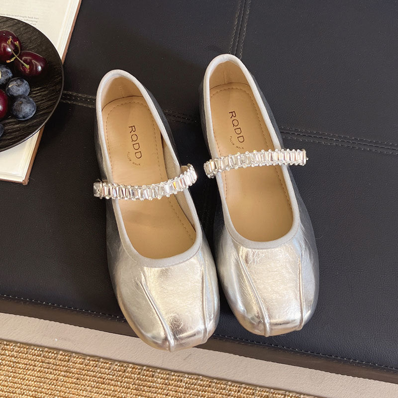Damen Ballerinas Elegantes Design mit Riemchen
