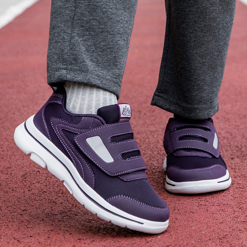 Damen Sneaker Freizeit Schuhe Atmungsaktiv Klettverschluss