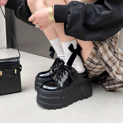 Damen Plateau Sneaker Elegante Schnürsenkel Hochzeitsschuhe