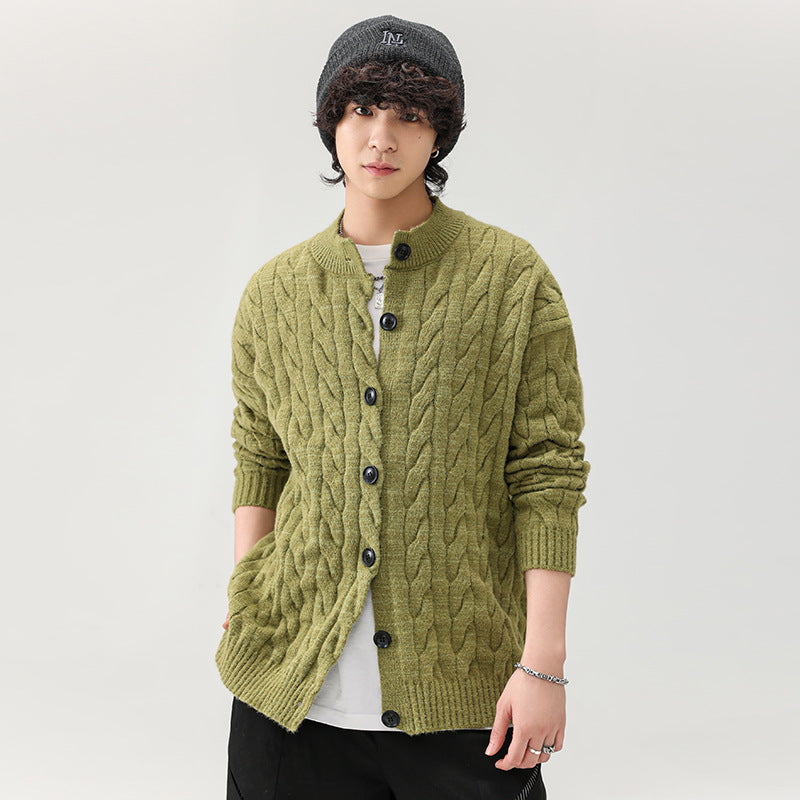 Herren Cardigan Grobstrick Mit Knöpfen Bequem Elegant