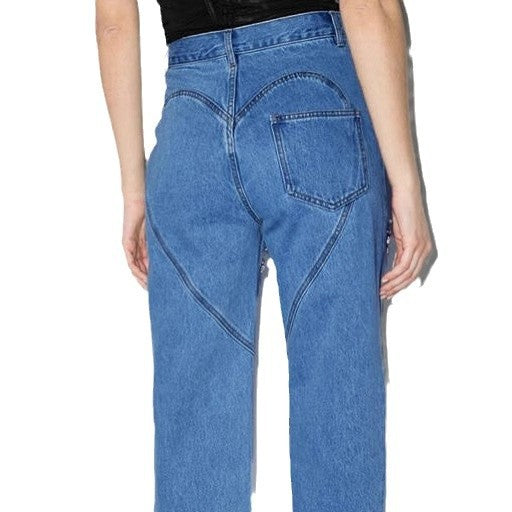 Damen Jeans Mit Cutouts Glitzernd Damenjeans Trendy