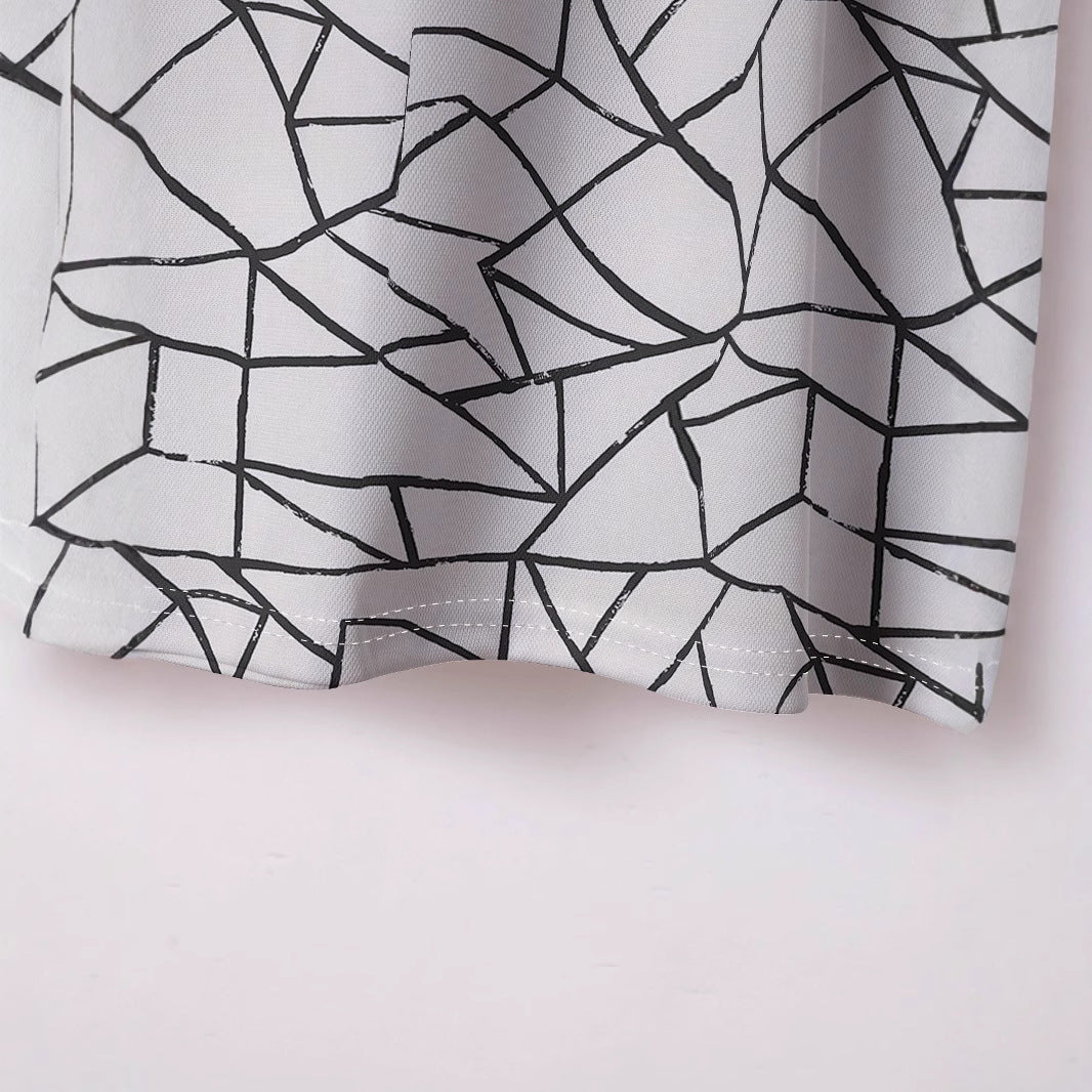 Herren Polohemd Geometrisches Muster Hochwertig Baumwolle