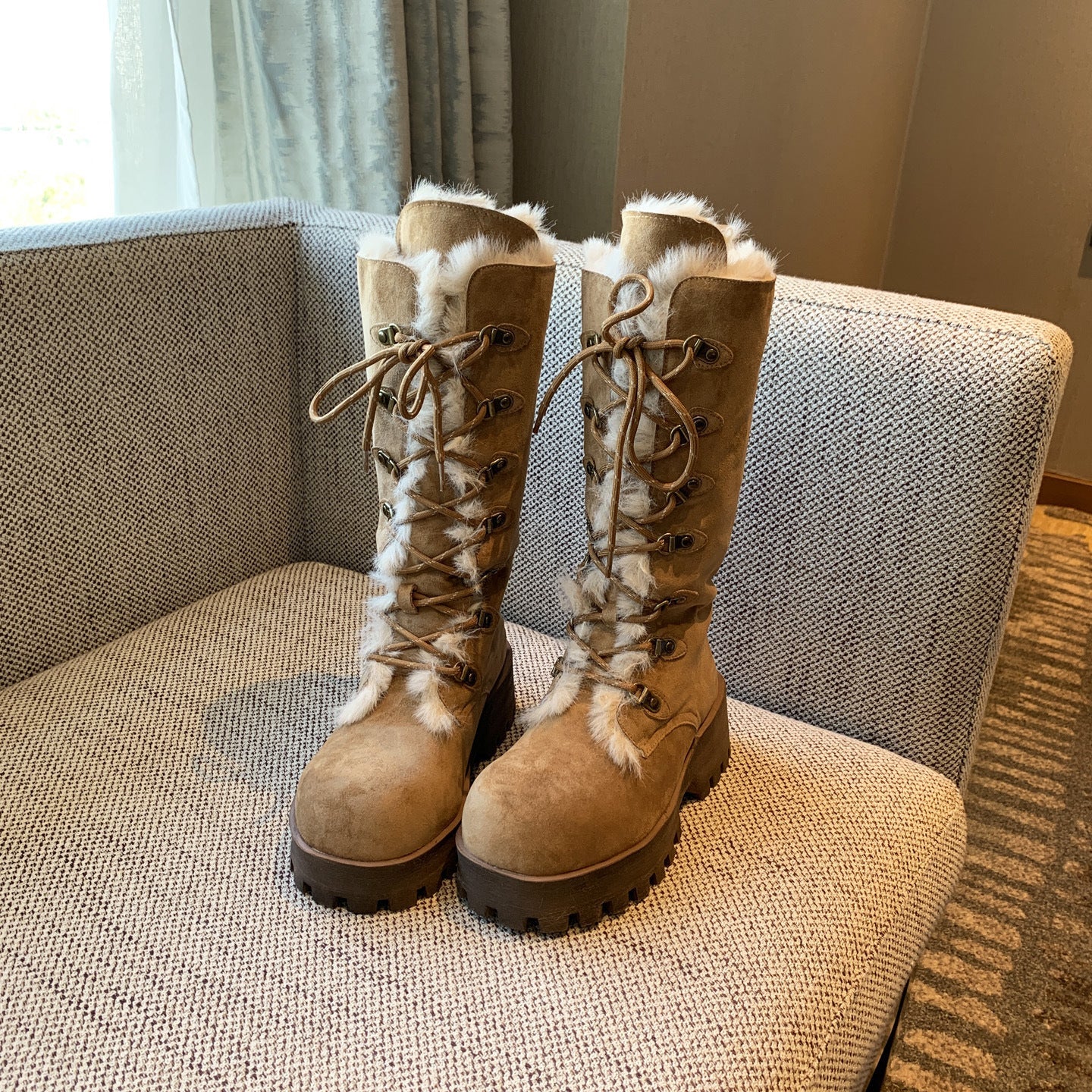 Damen Winterstiefel Warm Fellkragen Rutschfest Schnee