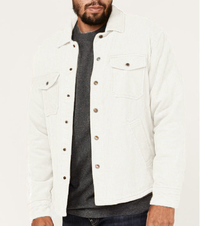 Herren Cordjacke Lässig Modern mit Taschen