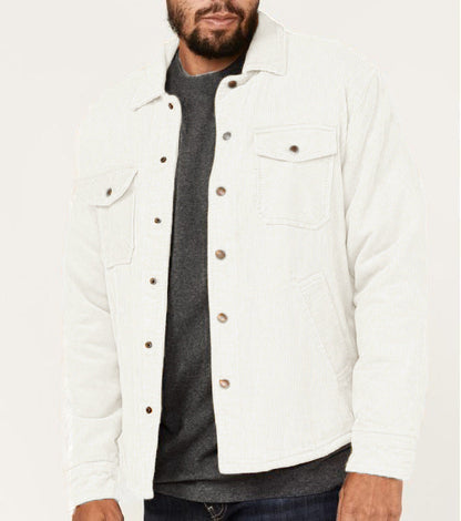 Herren Cordjacke Lässig Modern mit Taschen