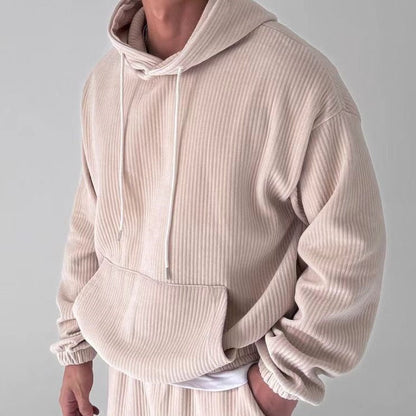 Herren Hoodie Struktur Optik Ripp Design Modern