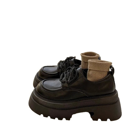Damen Plateau Schuhe Schnürstiefel Glänzend Elegante Mode