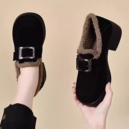 Damen Stiefeletten Bequem Komfort Innenfutter Schnallenverschluss