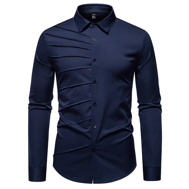 Herren Langarmhemd Rippendesign Modern Berlin Style