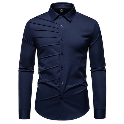 Herren Langarmhemd Rippendesign Modern Berlin Style