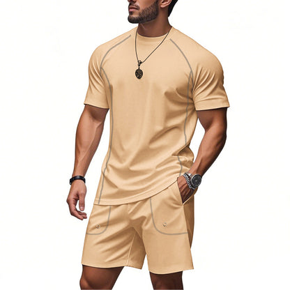 Herren Sportset Kurzarm atmungsaktiv mit Taschen