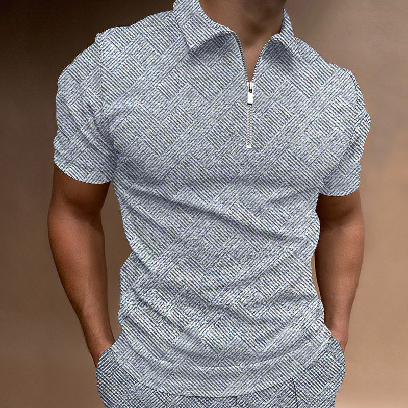 Herren Polo-Shirt Sportlich mit Reißverschluss Modern