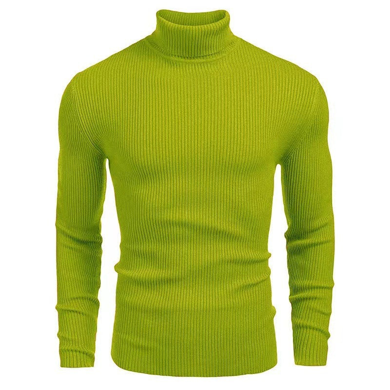 Herren Rollkragenpullover Fein Rippstrick Elegent