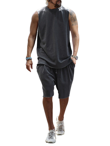 Herren Sportset Tanktop und Shorts Baumwoll Mix