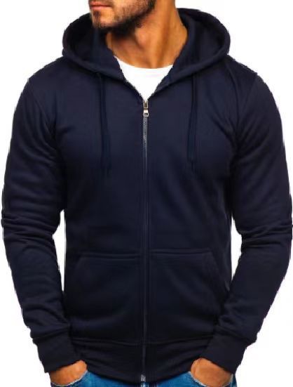 Herren Sweatjacke Durchgehend Reißverschluss Taschen Sportlich