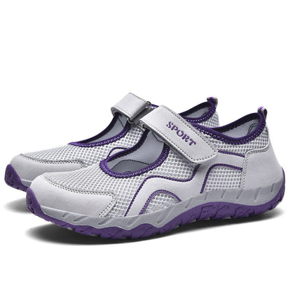 Damen Sneaker Sportschuhe mit Klettverschluss Bequem
