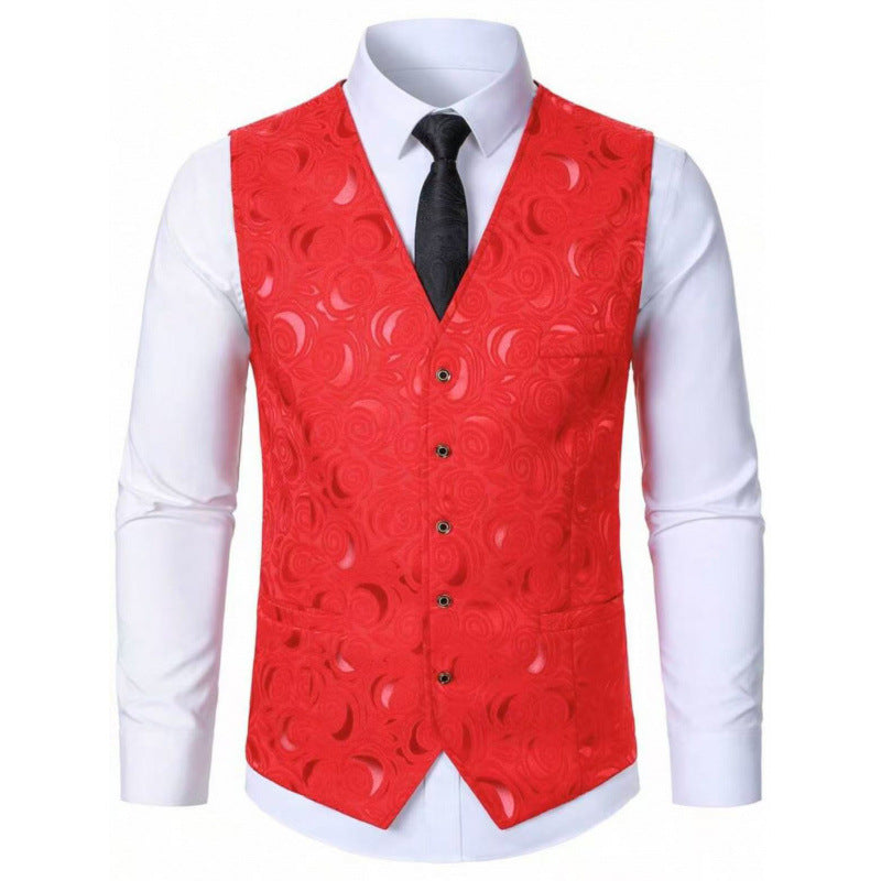 Herren Weste mit floralem Muster Elegant Modern