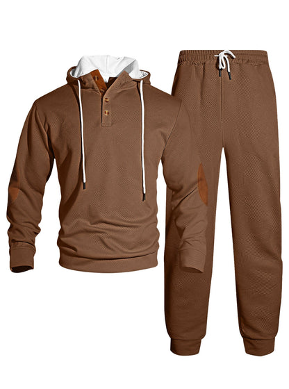 Herren Jogginganzug Set Modern mit Knopfverschluss Größe XL