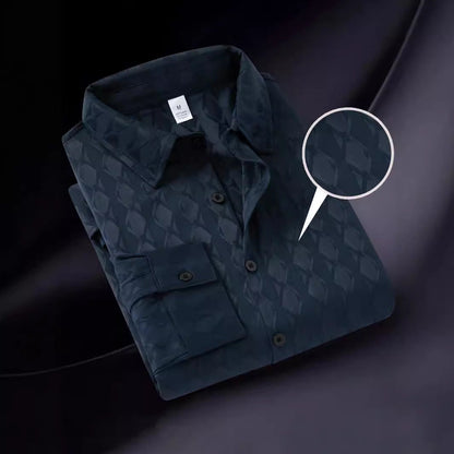 Herren Hemd Modern mit Struktur Muster Hochwertig Elegant