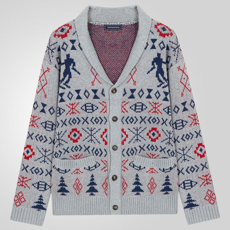 Herren Strickjacke mit exklusivem Norweger-Muster und praktischen Taschen BerlinGlamour, die für Ihre anspruchsvolle Erfahrung sorgen. Mit einer Kombination aus Norweger-M