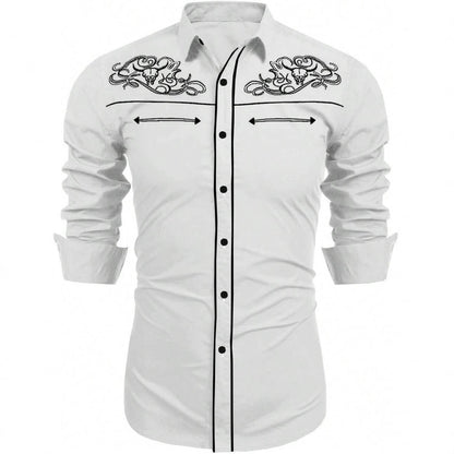 Herren Westernhemd Stickerei Modern Cowboy Stil