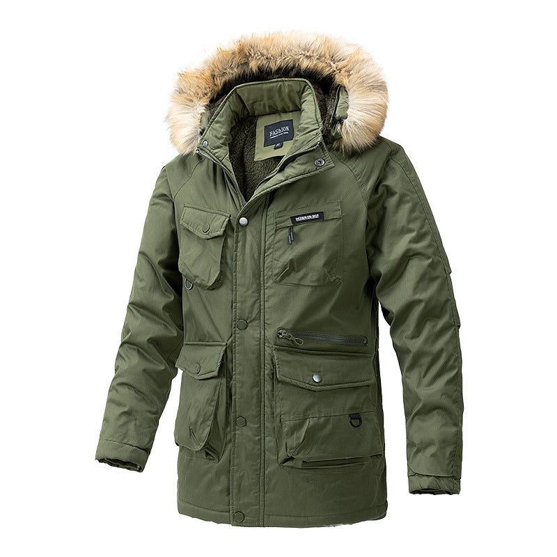 Herren Winterjacke Isoliert Wasserdicht mit Kapuze und Taschen - BerlinGlamour