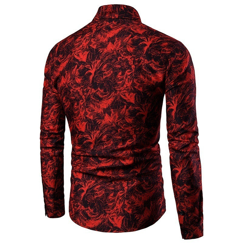 Herren Bluse Modern Floral Style Trendig