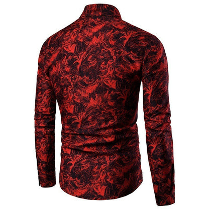 Herren Bluse Modern Floral Style Trendig