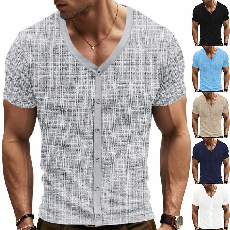 Herren Cardigan Hemd Kurzarm Modern Berlin Style