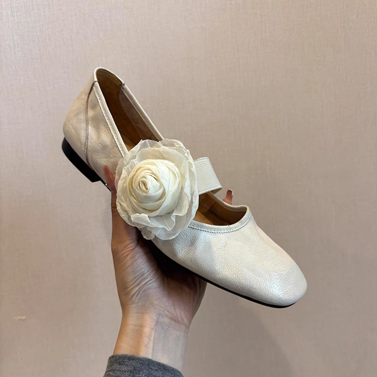 Damen Ballerinas Elegant Blumen Muster Komfort