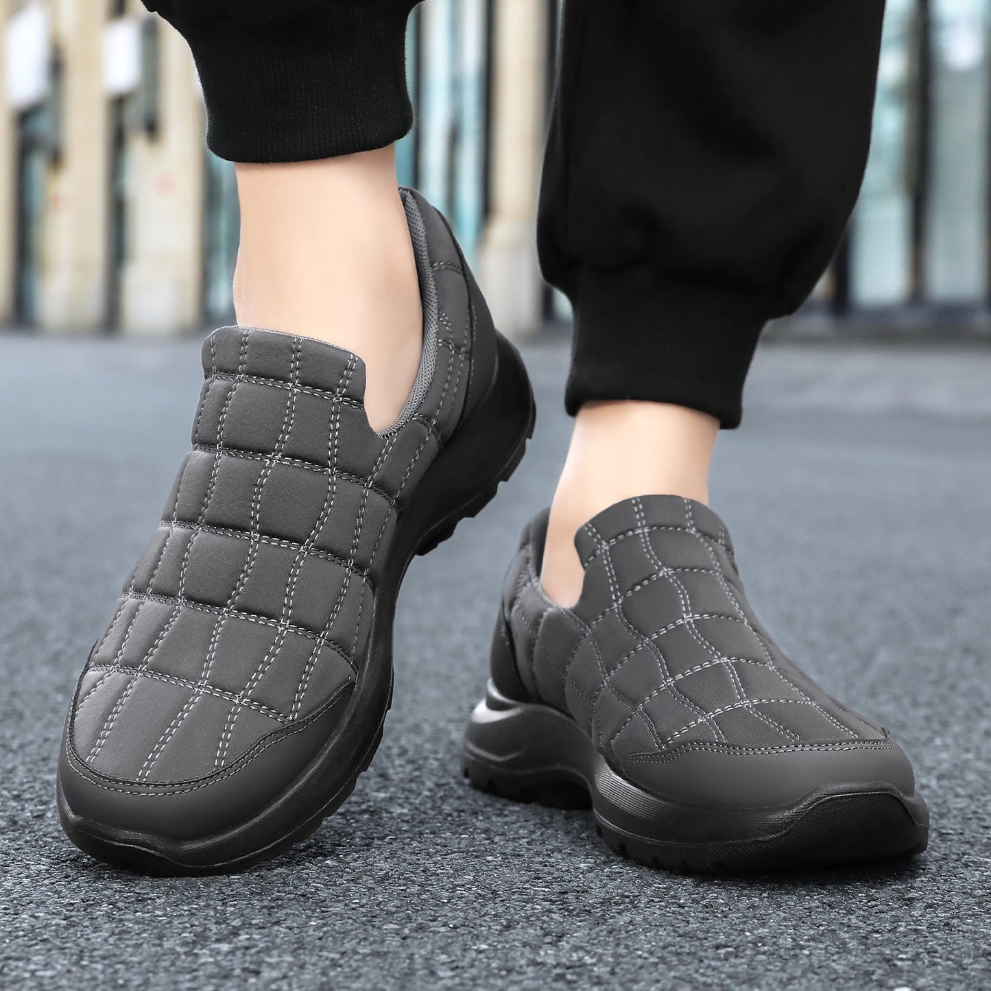 Damen Sneaker Bequem Leicht Slip-On Schuhe Mit Weichem Innenleben