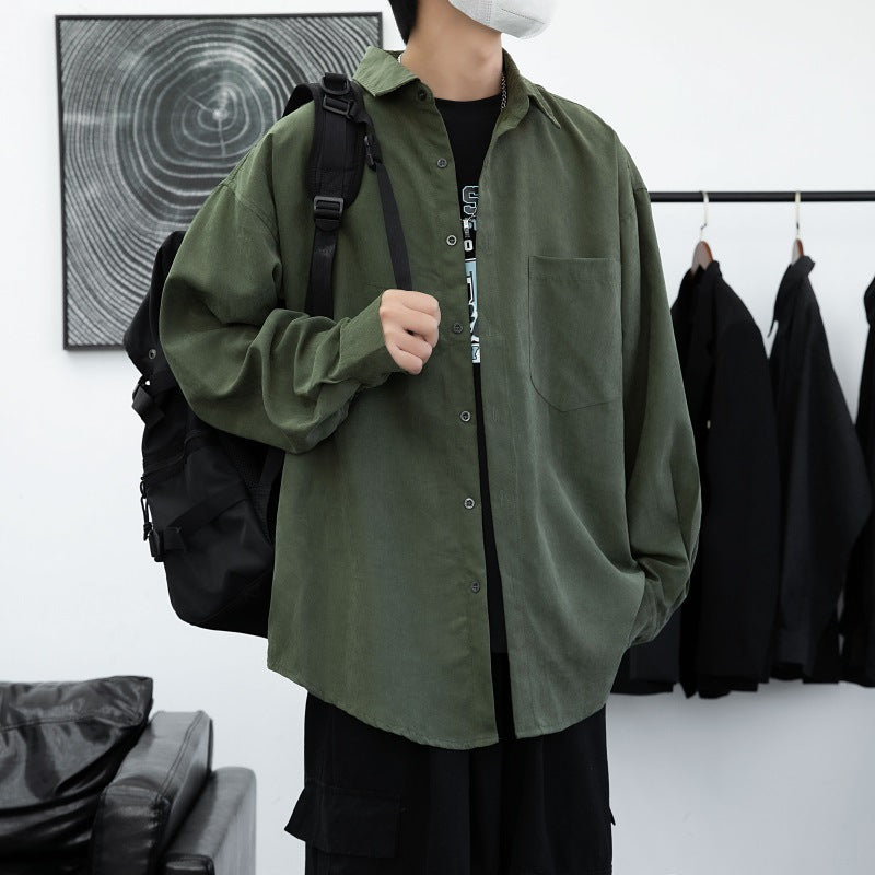 Herren Overshirt Baumwolle Lässig mit Brusttasche