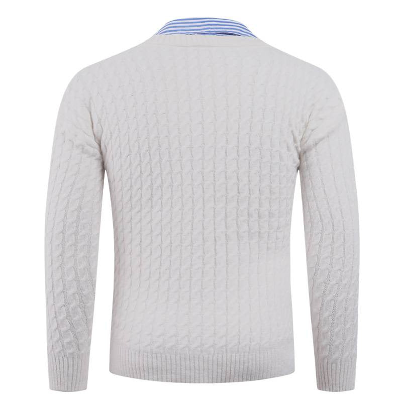 Herren Strickpullover V-Ausschnitt Fein Gestrickt Elegant